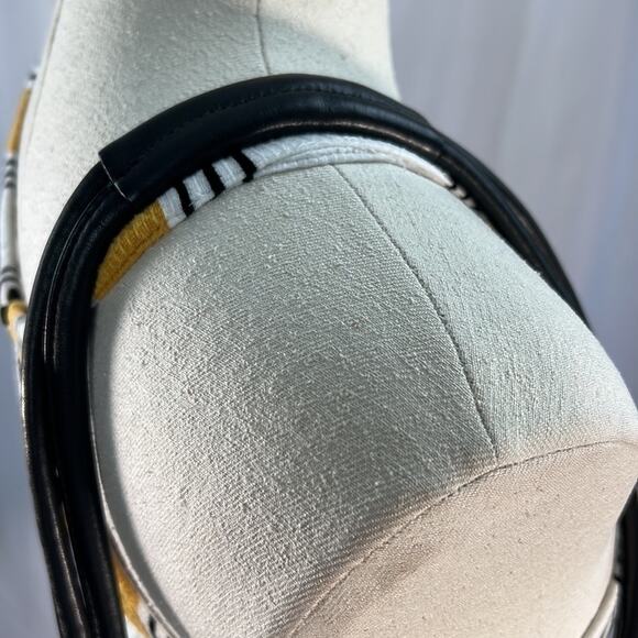L.J.S. Collection crossbody black leather mini purse gold hardware snap closure - Picture 6 of 13